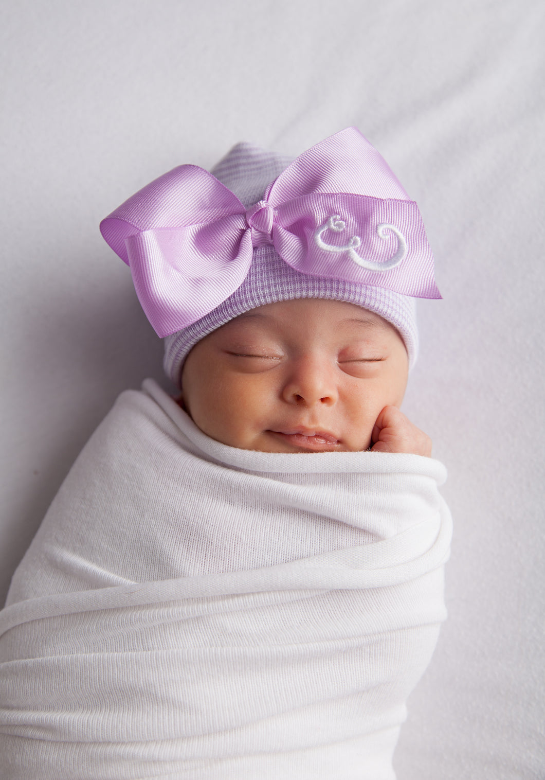 Purple Stripe Newborn Hat