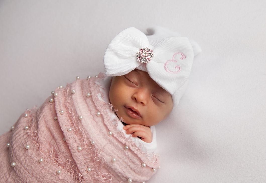 White Newborn Gem Hat