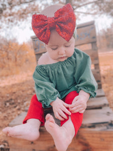 Red Bow Christmas Headband