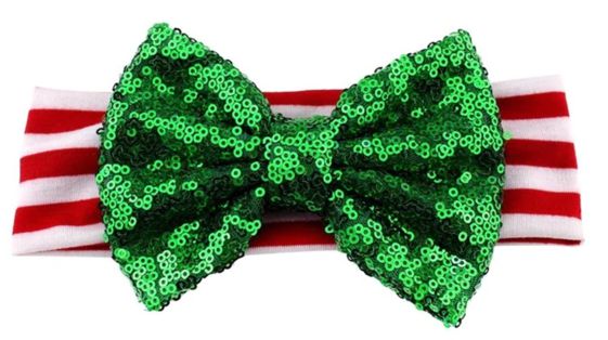 Green Bow Christmas Headband