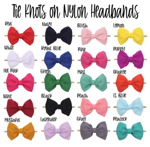 4.5 Inch Tie Knot on Nylon Headband